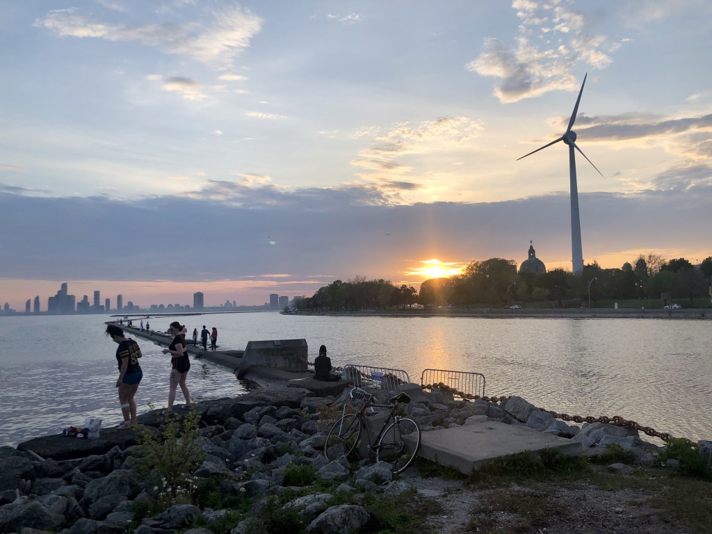 Sunset views from Ontario Place in Toronto