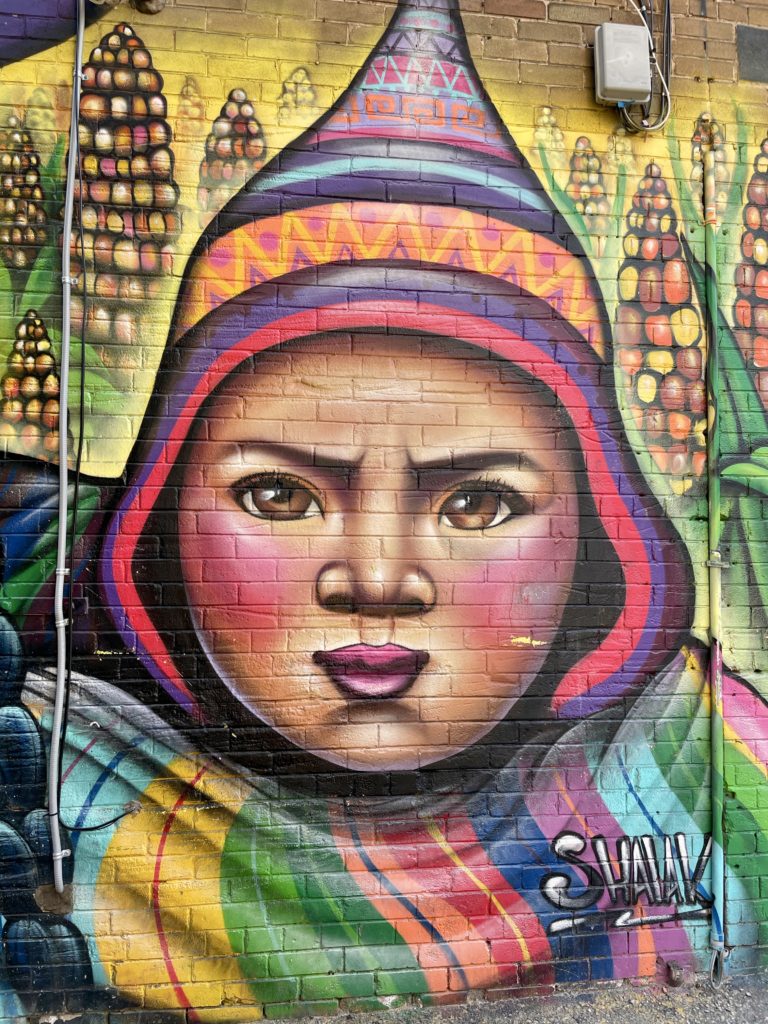 Corn Girl mural near Lula Lounge in Toronto