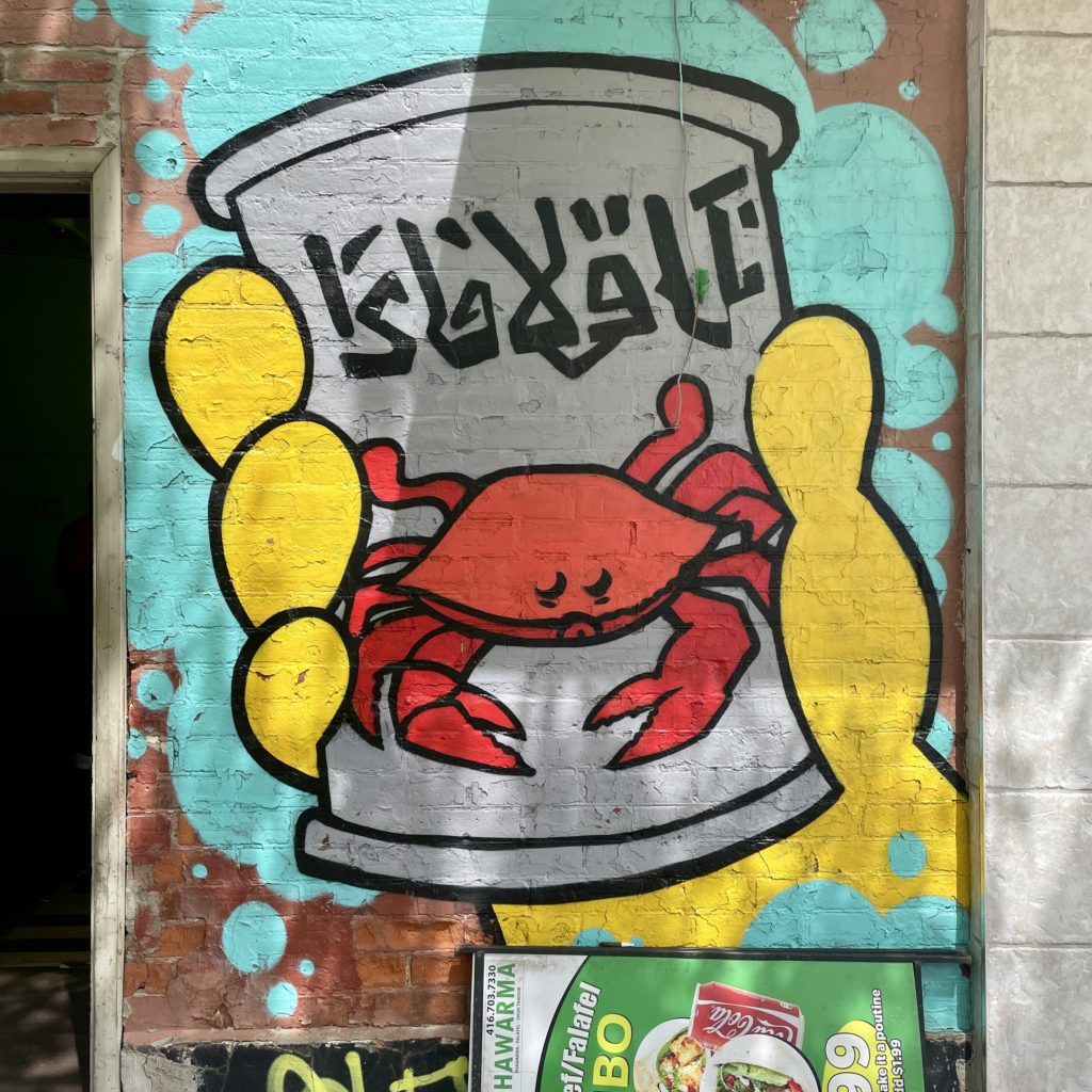 Simpsons crab juice mural in Toronto