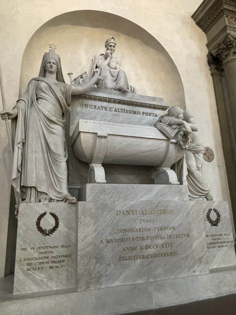 Dante's tomb in Santa Croce Basilica, Florence